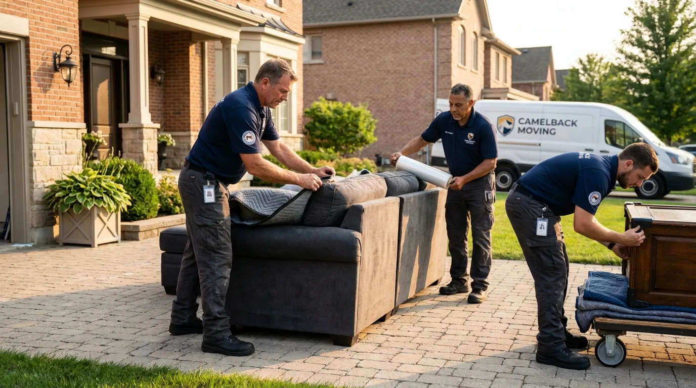 Large estate moving crew wrapping furniture in Whitehouse, OH
